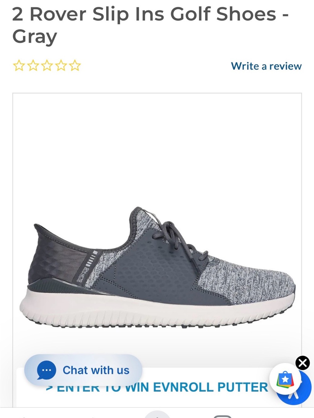 Skechers GOLF Men’s Gray Knit Slip-On Lace-Up Sneakers - Picture 4 of 5